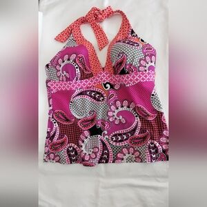 Paisley Halter Neck Top - Pink